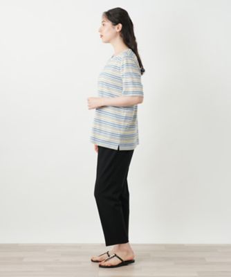 幾何学ボーダーカットソー【Ｌｅｉｌｉａｎ　ＷＨＩＴＥ　ＬＡＢＥＬ】