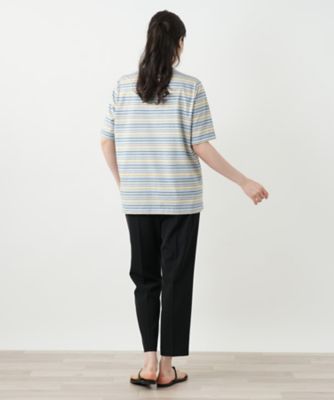幾何学ボーダーカットソー【Ｌｅｉｌｉａｎ　ＷＨＩＴＥ　ＬＡＢＥＬ】