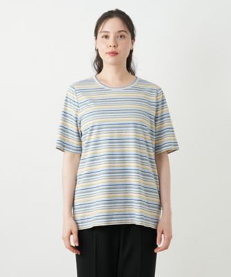 幾何学ボーダーカットソー【Ｌｅｉｌｉａｎ　ＷＨＩＴＥ　ＬＡＢＥＬ】