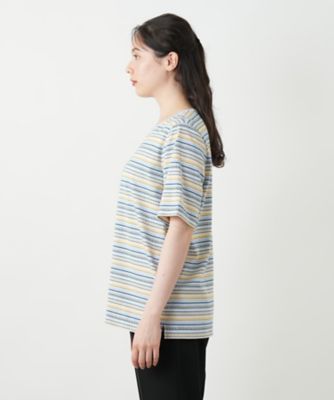 幾何学ボーダーカットソー【Ｌｅｉｌｉａｎ　ＷＨＩＴＥ　ＬＡＢＥＬ】