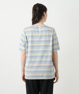幾何学ボーダーカットソー【Ｌｅｉｌｉａｎ　ＷＨＩＴＥ　ＬＡＢＥＬ】