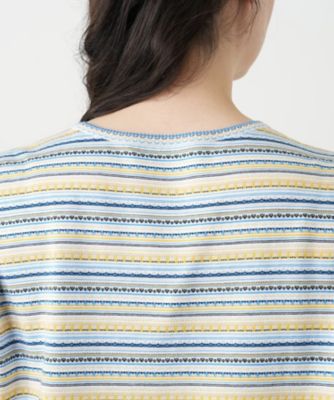 幾何学ボーダーカットソー【Ｌｅｉｌｉａｎ　ＷＨＩＴＥ　ＬＡＢＥＬ】