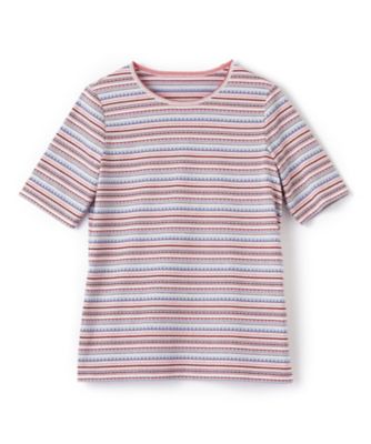 幾何学ボーダーカットソー【Ｌｅｉｌｉａｎ　ＷＨＩＴＥ　ＬＡＢＥＬ】