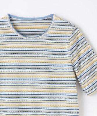 幾何学ボーダーカットソー【Ｌｅｉｌｉａｎ　ＷＨＩＴＥ　ＬＡＢＥＬ】