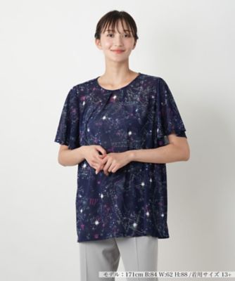 ＜Leilian plus house (Women/大きいサイズ)＞【店舗人気】星座モチーフプリントカットソー【Ｌｅｉｌｉａｎ　ＷＨＩＴＥ　ＬＡＢＥＬ】