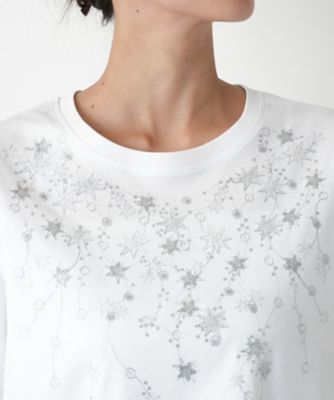 【店舗人気】スパンコール刺繍Ｔシャツ【Ｌｅｉｌｉａｎ　ＷＨＩＴＥ　ＬＡＢＥＬ】