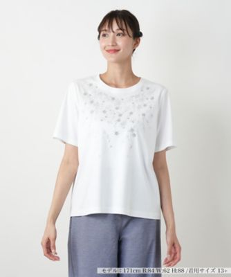 【店舗人気】スパンコール刺繍Ｔシャツ【Ｌｅｉｌｉａｎ　ＷＨＩＴＥ　ＬＡＢＥＬ】