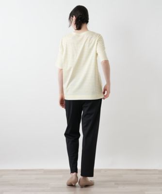 ⭐️未使用⭐️Leilianレリアン　ボーダーフレア袖カットソー　サイズ13＋ 刺繍ボーダーカットソー【Leilian WHITE LABEL