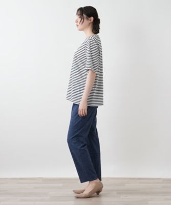 刺繍ボーダーカットソー【Leilian WHITE LABEL