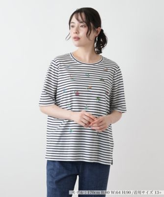 Leilian レリアン 現行タグ ボーダー チュニック 13+ 大きい