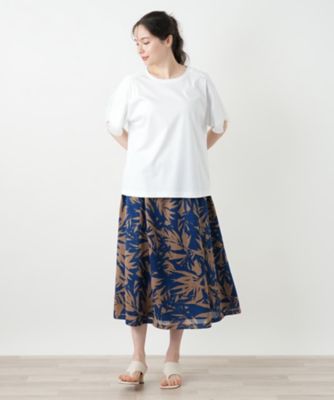 異素材切替カットソー【Ｌｅｉｌｉａｎ　ＷＨＩＴＥ　ＬＡＢＥＬ】
