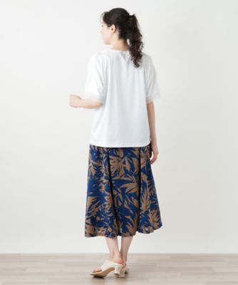 異素材切替カットソー【Ｌｅｉｌｉａｎ　ＷＨＩＴＥ　ＬＡＢＥＬ】