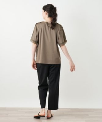 異素材切替カットソー【Ｌｅｉｌｉａｎ　ＷＨＩＴＥ　ＬＡＢＥＬ】