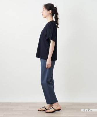 異素材切替カットソー【Ｌｅｉｌｉａｎ　ＷＨＩＴＥ　ＬＡＢＥＬ】