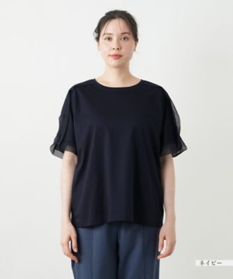 異素材切替カットソー【Ｌｅｉｌｉａｎ　ＷＨＩＴＥ　ＬＡＢＥＬ】