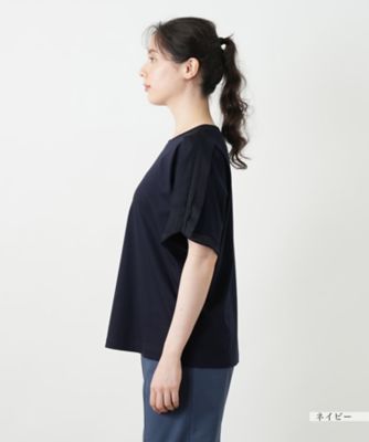 異素材切替カットソー【Ｌｅｉｌｉａｎ　ＷＨＩＴＥ　ＬＡＢＥＬ】