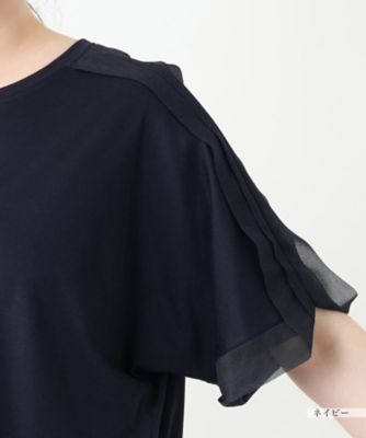 異素材切替カットソー【Ｌｅｉｌｉａｎ　ＷＨＩＴＥ　ＬＡＢＥＬ】