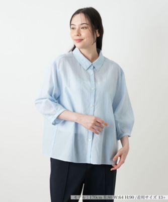 フラワーチェックブラウス【Leilian WHITE