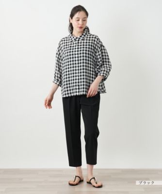 Leilian PLUS HOUSE / レリアンプラスハウス ギンガムチェックブラウス【Leilian WHITE LABEL】 店舗人気】ギンガムチェックブラウス【プラス企画】|レリアン