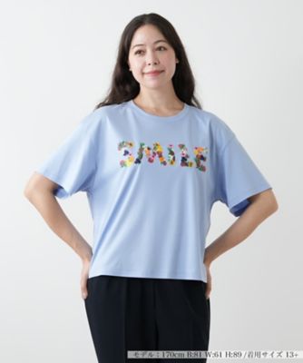 ＜Leilian plus house (Women/大きいサイズ)＞刺繍プリントＴシャツ【Ｌｅｉｌｉａｎ　ＷＨＩＴＥ　ＬＡＢＥＬ】