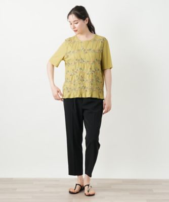 刺繍クルーネックカットソー【Ｌｅｉｌｉａｎ　ＷＨＩＴＥ　ＬＡＢＥＬ】