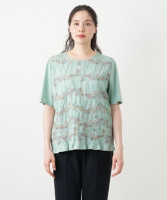 刺繍クルーネックカットソー【Ｌｅｉｌｉａｎ　ＷＨＩＴＥ　ＬＡＢＥＬ】