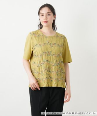 刺繍クルーネックカットソー【Ｌｅｉｌｉａｎ　ＷＨＩＴＥ　ＬＡＢＥＬ】