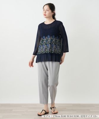 刺繍シアーカットソー【Ｌｅｉｌｉａｎ　ＷＨＩＴＥ　ＬＡＢＥＬ】