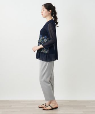 刺繍シアーカットソー【Ｌｅｉｌｉａｎ　ＷＨＩＴＥ　ＬＡＢＥＬ】