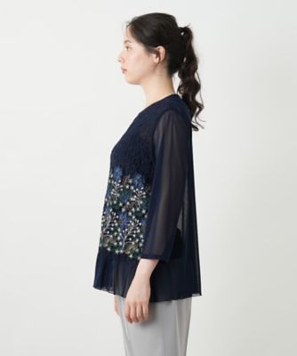 刺繍シアーカットソー【Ｌｅｉｌｉａｎ　ＷＨＩＴＥ　ＬＡＢＥＬ】