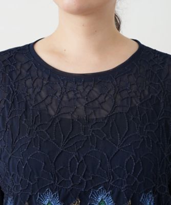 刺繍シアーカットソー【Ｌｅｉｌｉａｎ　ＷＨＩＴＥ　ＬＡＢＥＬ】