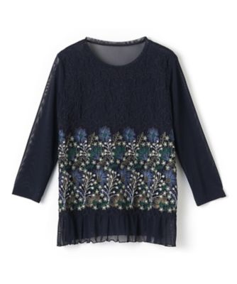 刺繍シアーカットソー【Ｌｅｉｌｉａｎ　ＷＨＩＴＥ　ＬＡＢＥＬ】