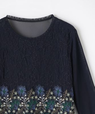 刺繍シアーカットソー【Ｌｅｉｌｉａｎ　ＷＨＩＴＥ　ＬＡＢＥＬ】