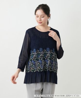刺繍シアーカットソー【Ｌｅｉｌｉａｎ　ＷＨＩＴＥ　ＬＡＢＥＬ】