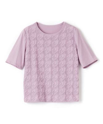 Leilian plus house (Women/大きいサイズ)/レリアン　プラスハウス 千鳥格子柄カットソー【Leilian WHITE LABEL】