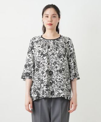 フラワープリントブラウス【Ｌｅｉｌｉａｎ　ＷＨＩＴＥ　ＬＡＢＥＬ】