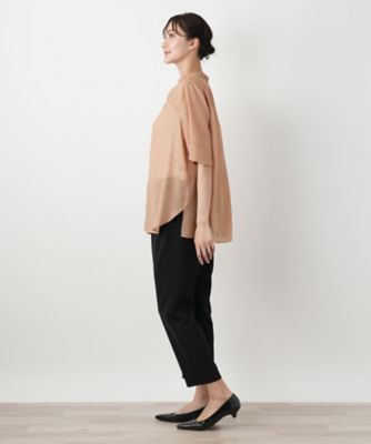 ハイネックプリーツブラウス【Ｌｅｉｌｉａｎ　ＷＨＩＴＥ　ＬＡＢＥＬ】