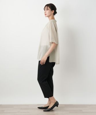 ハイネックプリーツブラウス【Ｌｅｉｌｉａｎ　ＷＨＩＴＥ　ＬＡＢＥＬ】