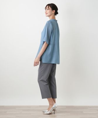 ハイネックプリーツブラウス【Ｌｅｉｌｉａｎ　ＷＨＩＴＥ　ＬＡＢＥＬ】