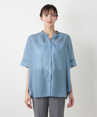ハイネックプリーツブラウス【Ｌｅｉｌｉａｎ　ＷＨＩＴＥ　ＬＡＢＥＬ】