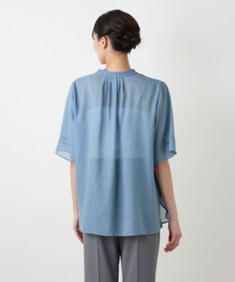 ハイネックプリーツブラウス【Ｌｅｉｌｉａｎ　ＷＨＩＴＥ　ＬＡＢＥＬ】