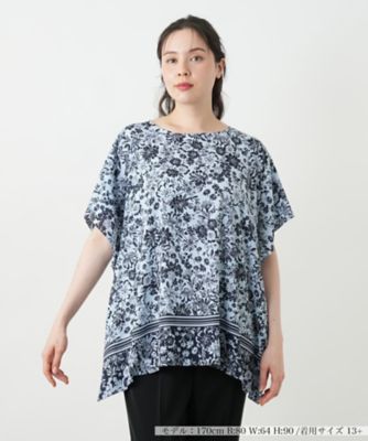 ＜Leilian plus house (Women/大きいサイズ)＞フラワープリントブラウス【Ｌｅｉｌｉａｎ　ＷＨＩＴＥ　ＬＡＢＥＬ】