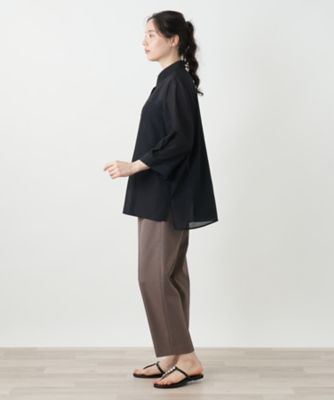 シアーストライプブラウス【Leilian WHITE