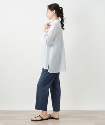 シアーストライプブラウス【Leilian WHITE