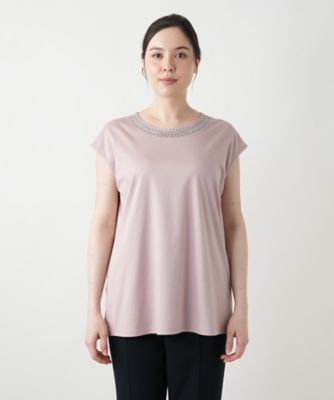 刺繍フレンチスリーブカットソー【Ｌｅｉｌｉａｎ　ＷＨＩＴＥ　ＬＡＢＥＬ】