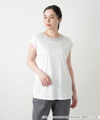 刺繍フレンチスリーブカットソー【Ｌｅｉｌｉａｎ　ＷＨＩＴＥ　ＬＡＢＥＬ】