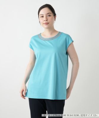 ＜Leilian plus house (Women/大きいサイズ)＞刺繍フレンチスリーブカットソー【Ｌｅｉｌｉａｎ　ＷＨＩＴＥ　ＬＡＢＥＬ】
