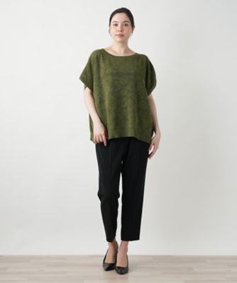 花柄フレンチスリーブニット【Ｌｅｉｌｉａｎ　ＷＨＩＴＥ　ＬＡＢＥＬ】