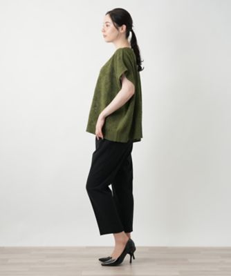 花柄フレンチスリーブニット【Ｌｅｉｌｉａｎ　ＷＨＩＴＥ　ＬＡＢＥＬ】