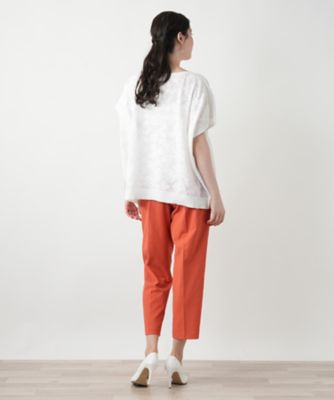 花柄フレンチスリーブニット【Ｌｅｉｌｉａｎ　ＷＨＩＴＥ　ＬＡＢＥＬ】